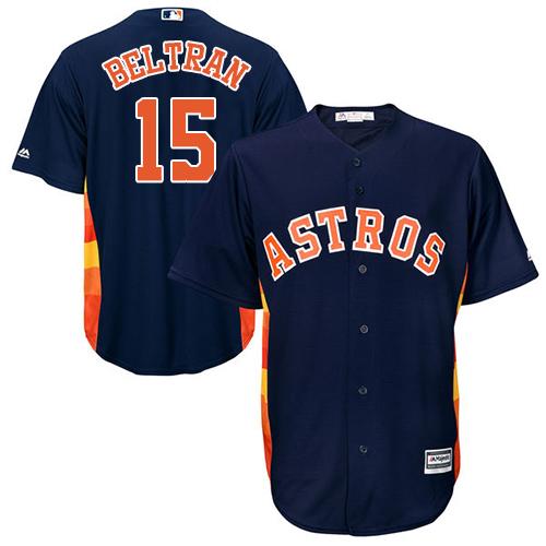 Astros #15 Carlos Beltran Navy Blue Cool Base Stitched Youth MLB Jersey